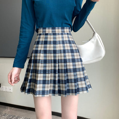 レトロチェックプリーツスカート